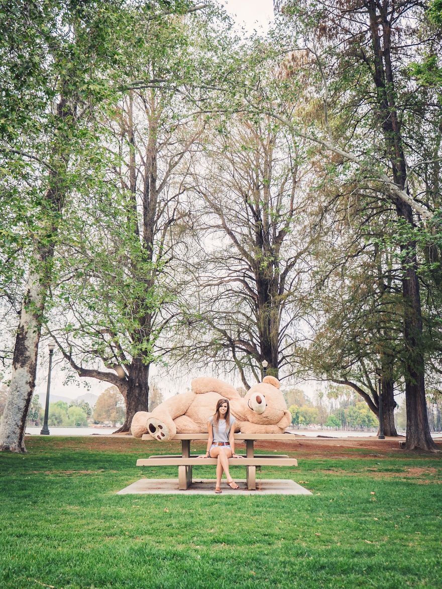 We Took Our Huge Toy Bear On Fun Adventures