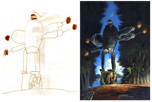 What Children’s Drawings Would Look Like If They Were Painted Realistically