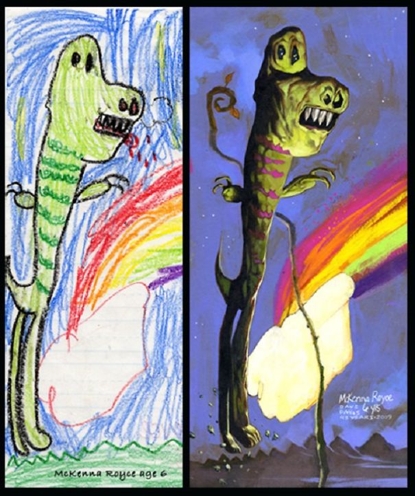 What Children’s Drawings Would Look Like If They Were Painted Realistically What Children’s Drawings Would Look Like If They Were Painted Realistically