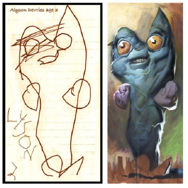 What Children’s Drawings Would Look Like If They Were Painted Realistically What Children’s Drawings Would Look Like If They Were Painted Realistically