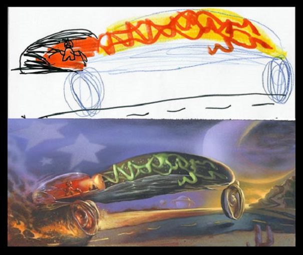 What Children’s Drawings Would Look Like If They Were Painted Realistically