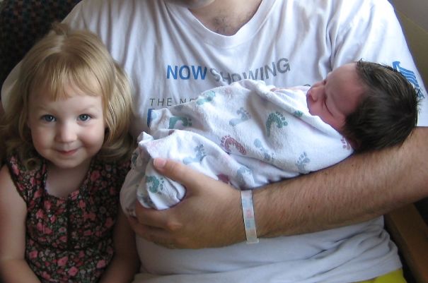 Little One's Older Sister Was Born Blonde And Bald!