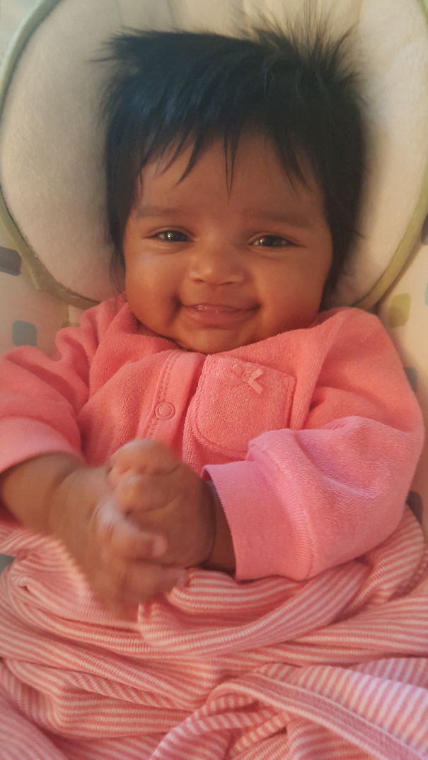 Jinora 4 Months Old! Born With All That Hair Too!! No Heartburn Hehe