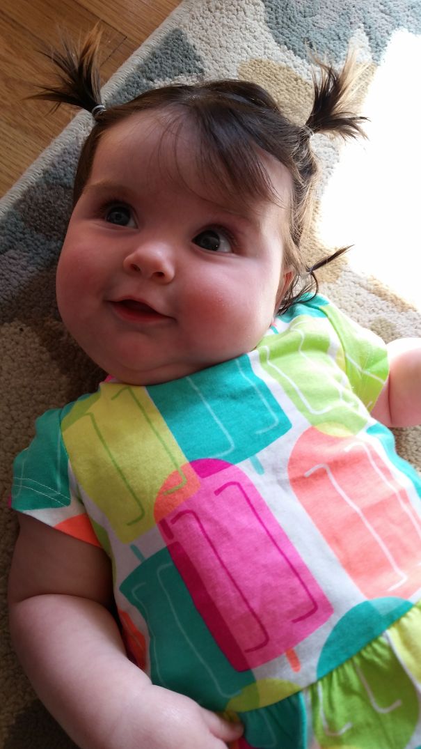 First Pigtails At 3 Months