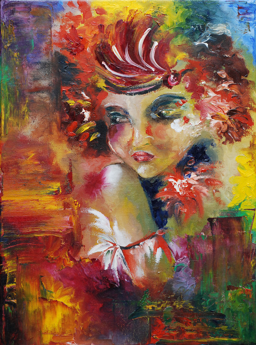 I Paint Colourful Portraits Using My Fingers