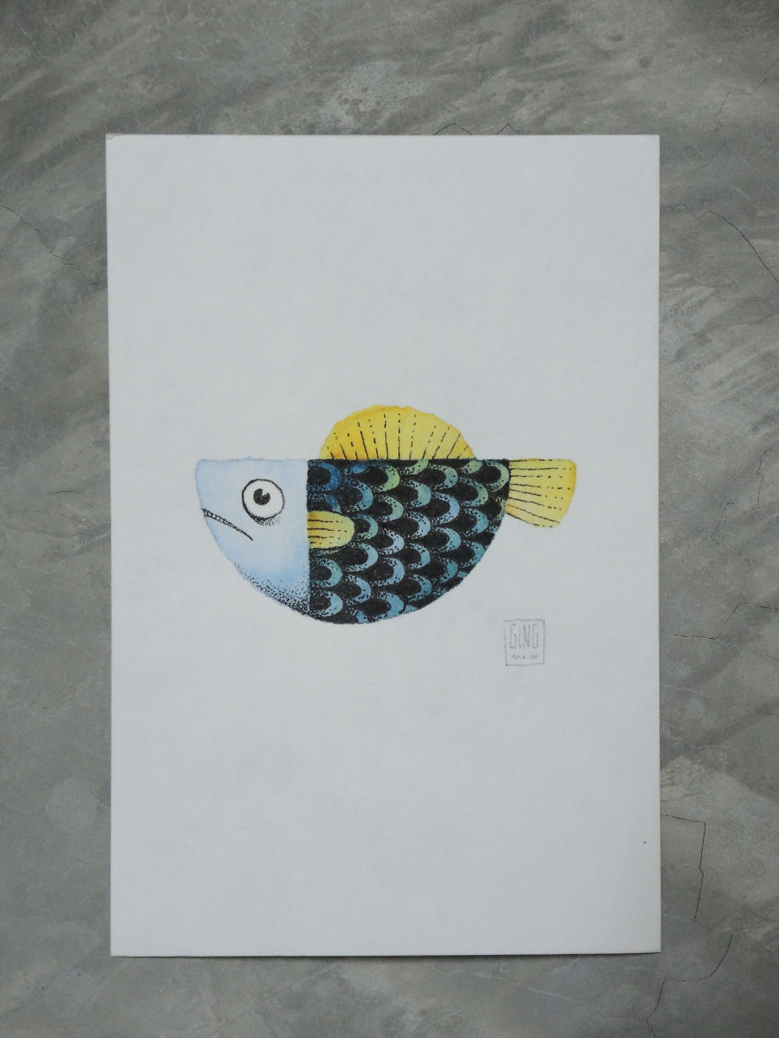 I Draw Different Animals From The Same Semicircle Shape