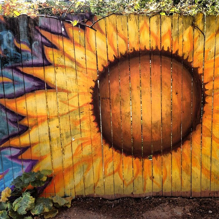 Sunflower Fence Decor