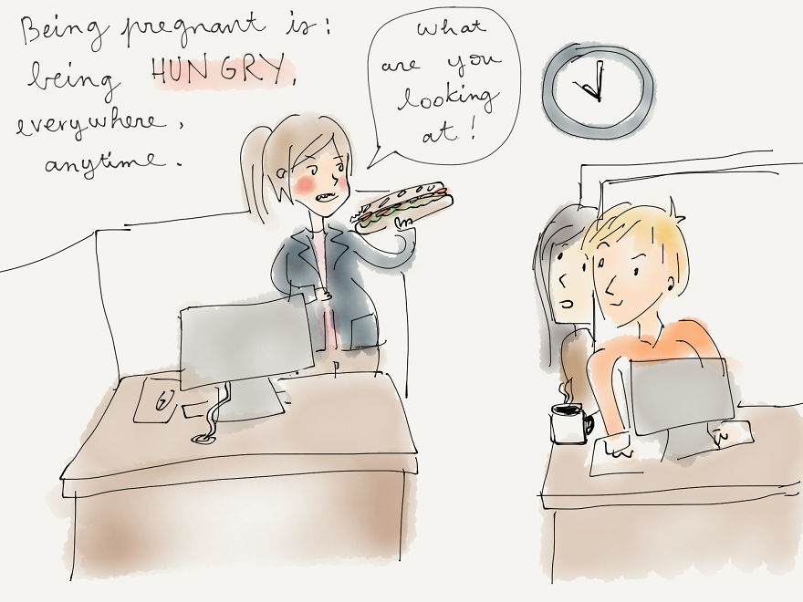 Graphic Designer Makes Daily Illustrations About Her Pregnancy