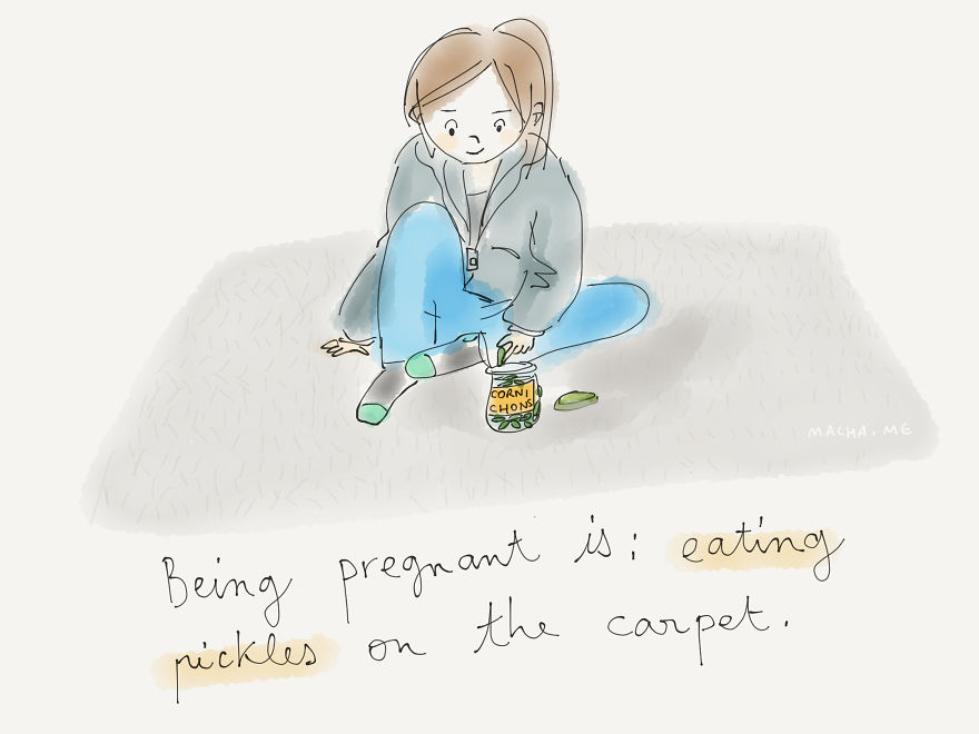 Graphic Designer Makes Daily Illustrations About Her Pregnancy