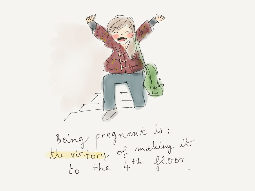 Graphic Designer Makes Daily Illustrations About Her Pregnancy