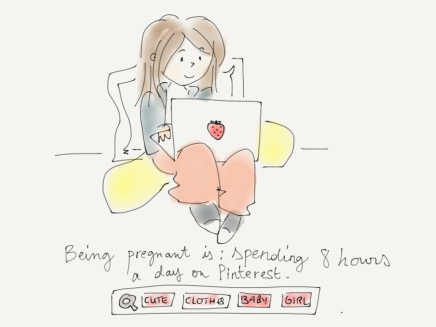 Graphic Designer Makes Daily Illustrations About Her Pregnancy