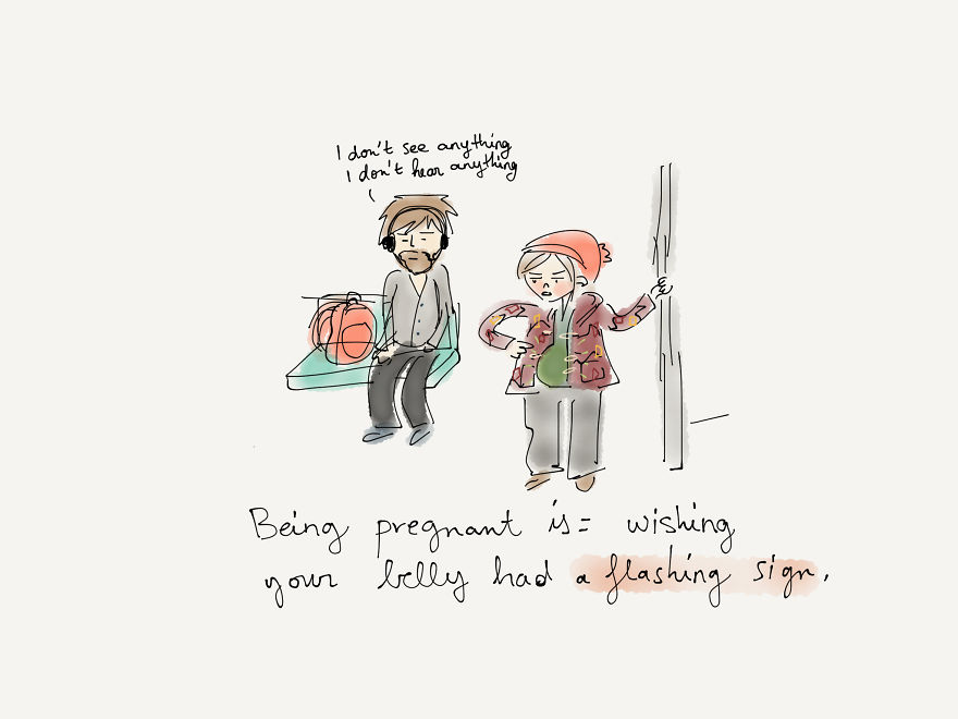 Graphic Designer Makes Daily Illustrations About Her Pregnancy