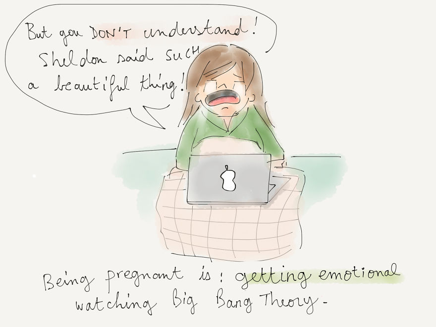 Graphic Designer Makes Daily Illustrations About Her Pregnancy