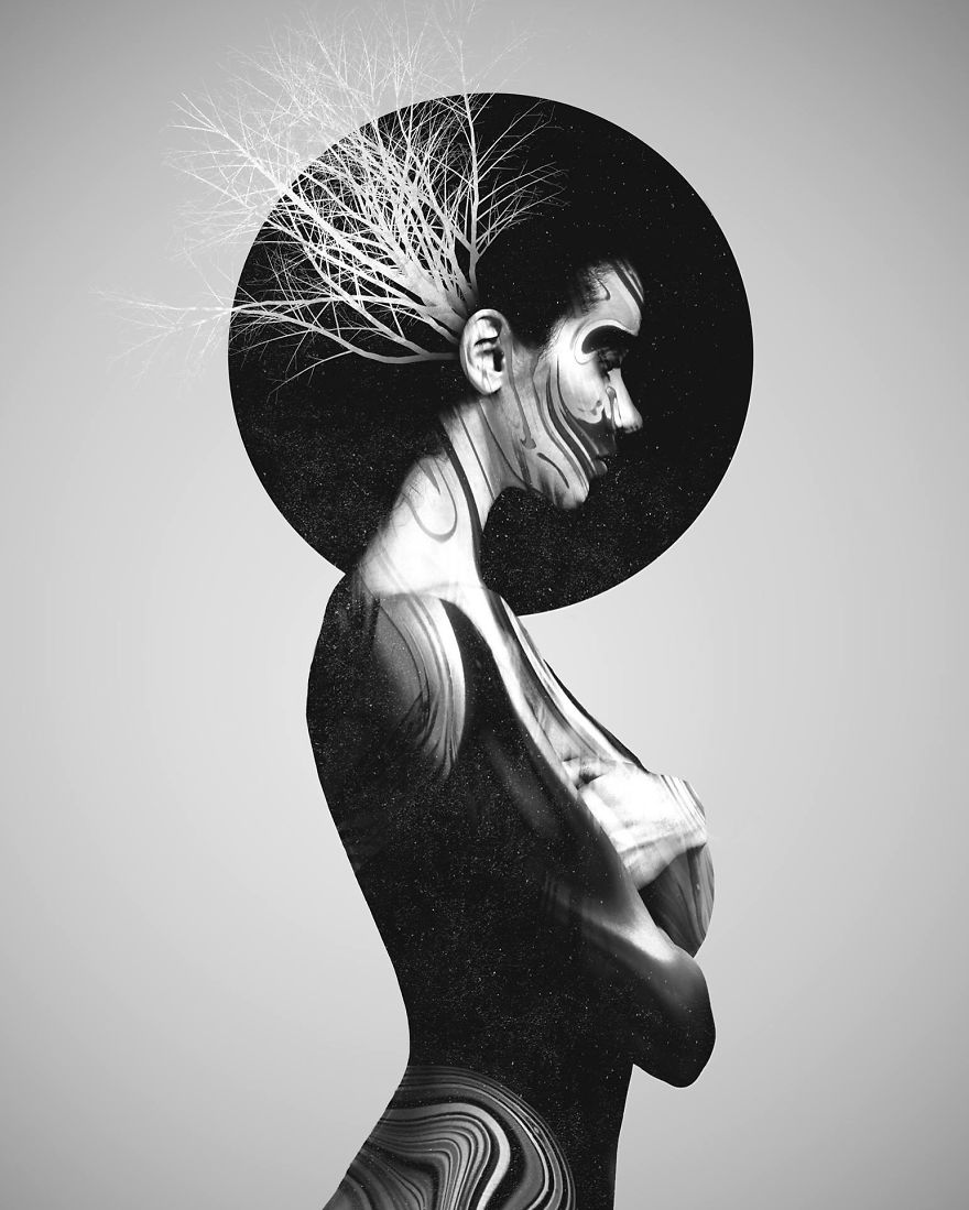 My Monochrome Illustrations Of Animals And Women