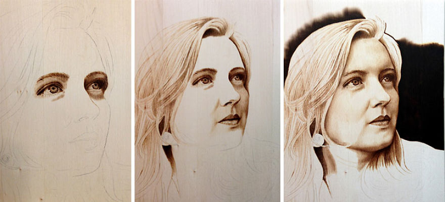 I Create Realistic Woodburnings With A Simple Tool