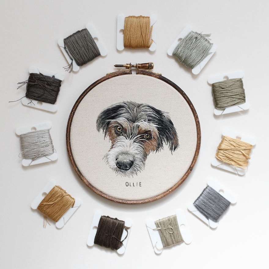 I Transform Pets Into Hand-Embroidered Portraits