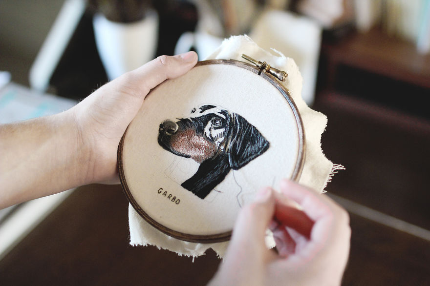 I Transform Pets Into Hand-Embroidered Portraits