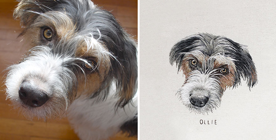 I Transform Pets Into Hand-Embroidered Portraits