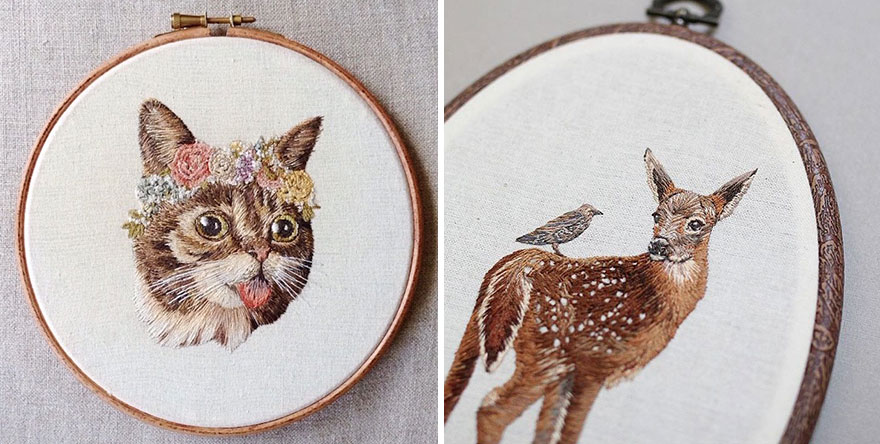 I Transform Pets Into Hand-Embroidered Portraits