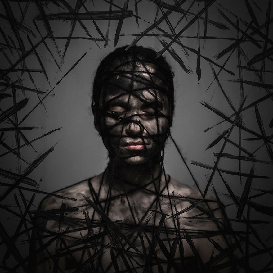 I Created Conceptual Portraits Representing Colors By Combining Photography And Painting I Created Conceptual Portraits Representing Colors By Combining Photography And Painting