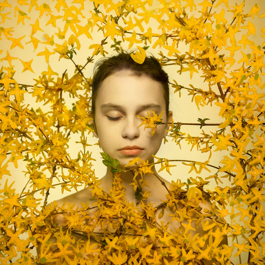 I Created Conceptual Portraits Representing Colors By Combining Photography And Painting