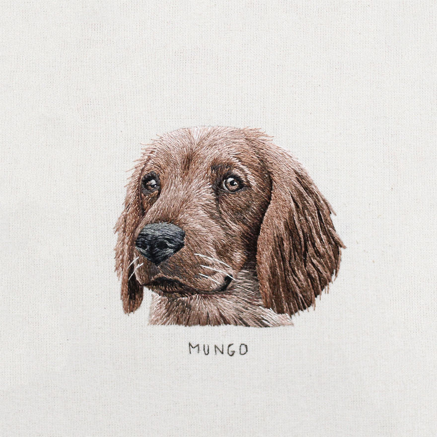 I Transform Pets Into Hand-Embroidered Portraits