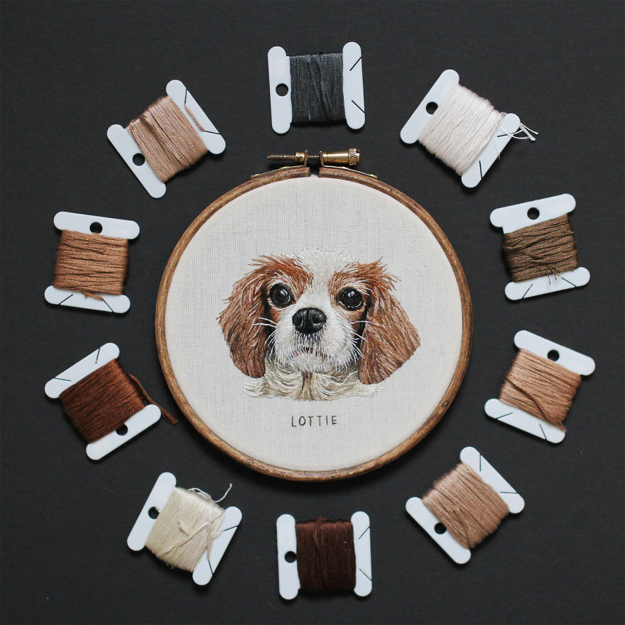 I Transform Pets Into Hand-Embroidered Portraits