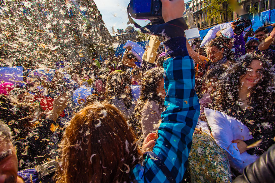 I Documented The International Pillow Fight In Bucharest, Romania