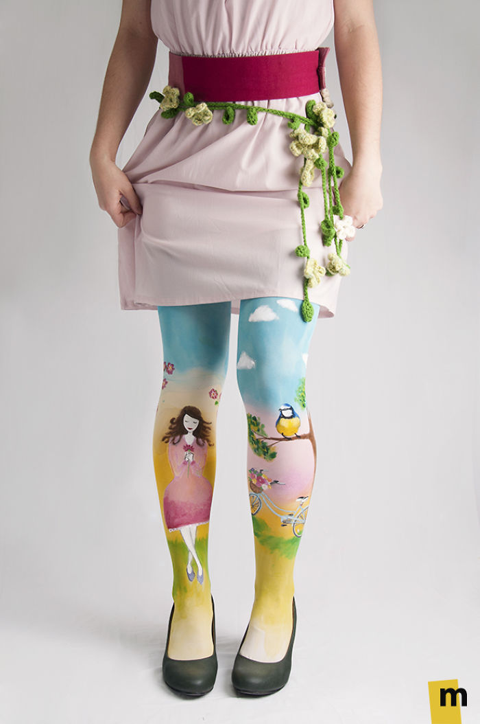 We Hand-Paint Tights That Let You Walk In A Piece Of Art