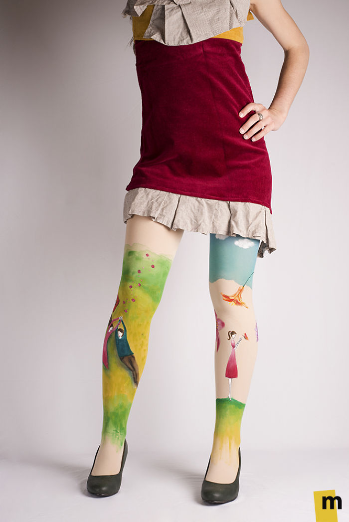 We Hand-Paint Tights That Let You Walk In A Piece Of Art