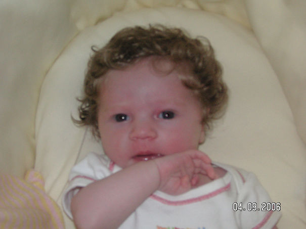 3 Weeks Old - First Comment From Midwife Was - Look At That Hair