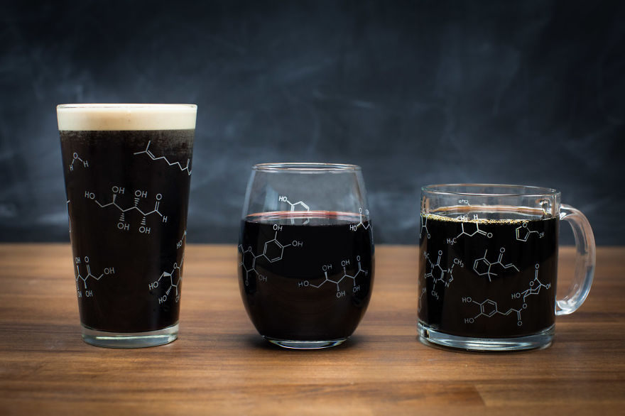 We Designed These Glasses To Display The Chemistry Of What’s In Your Glass. We Designed These Glasses To Display The Chemistry Of What’s In Your Glass.
