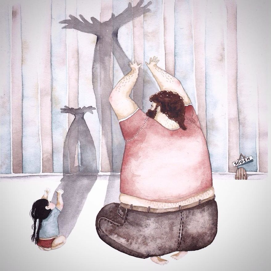 Heartwarming Illustrations About The Love Between Dads And Their Little Girls Heartwarming Illustrations About The Love Between Dads And Their Little Girls