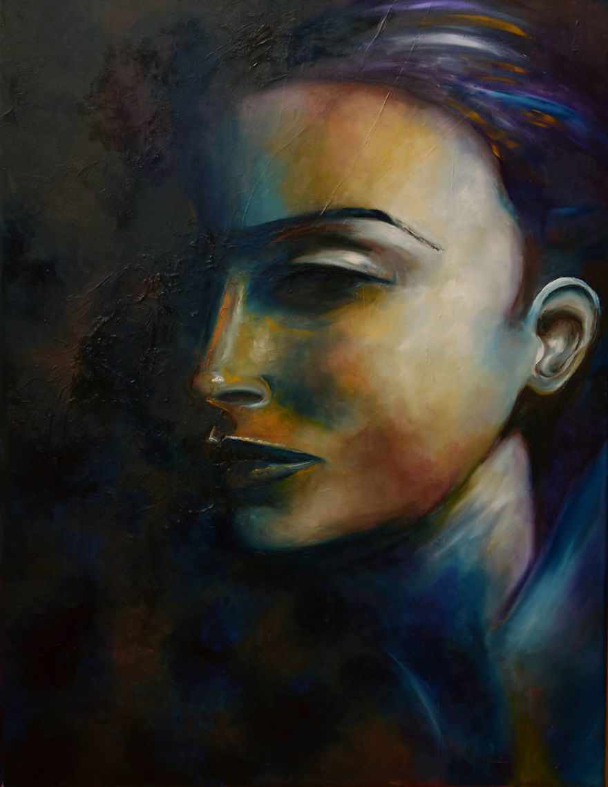 I Paint Colourful Portraits Using My Fingers