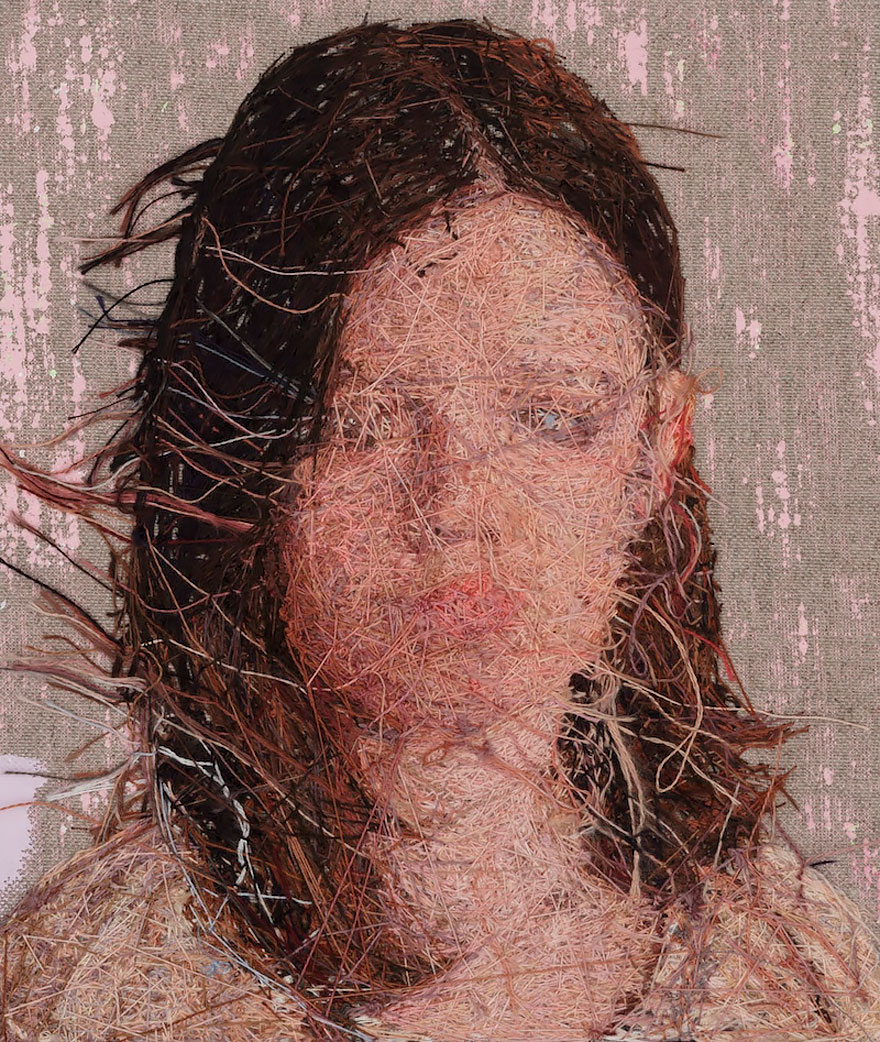 Embroidered Portraits By Cayce Zavaglia
