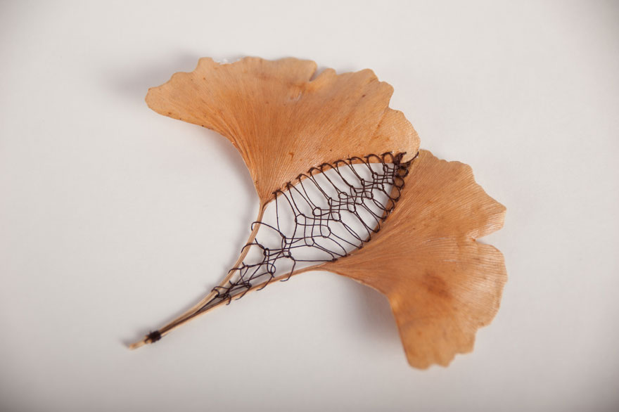 Embroidered Leaf Art By Hillary Fayle