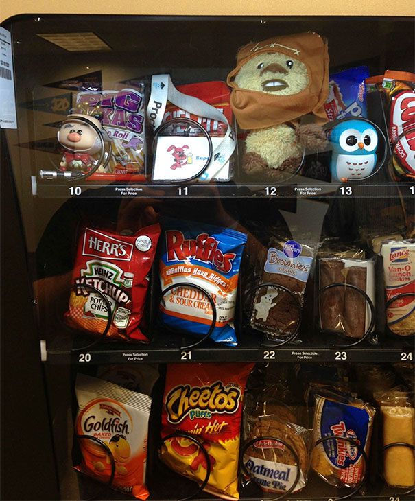 My Coworker's Idea Of April Fools: Putting My Desk Flair In The Vending Machine