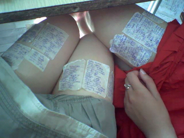 College Girls Prepared For Cheating In The Final Examination