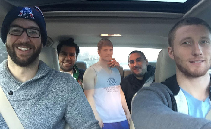Fiance Wouldn’t Let Guy Go On Birthday Trip So Friends Took Him Anyway…As A Cardboard