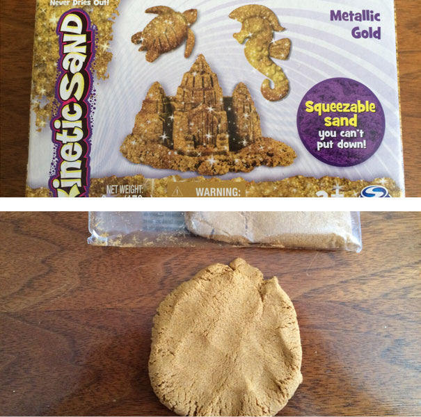 Golden, Glittering Kinetic Sand, They Said