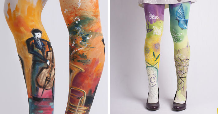We Hand-Paint Tights That Let You Walk In A Piece Of Art
