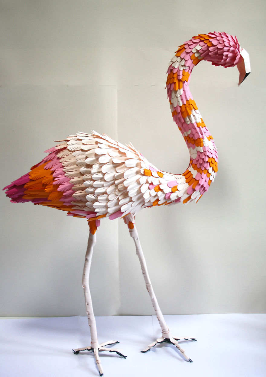 I Made This Hand-Cut Paper Flamingo