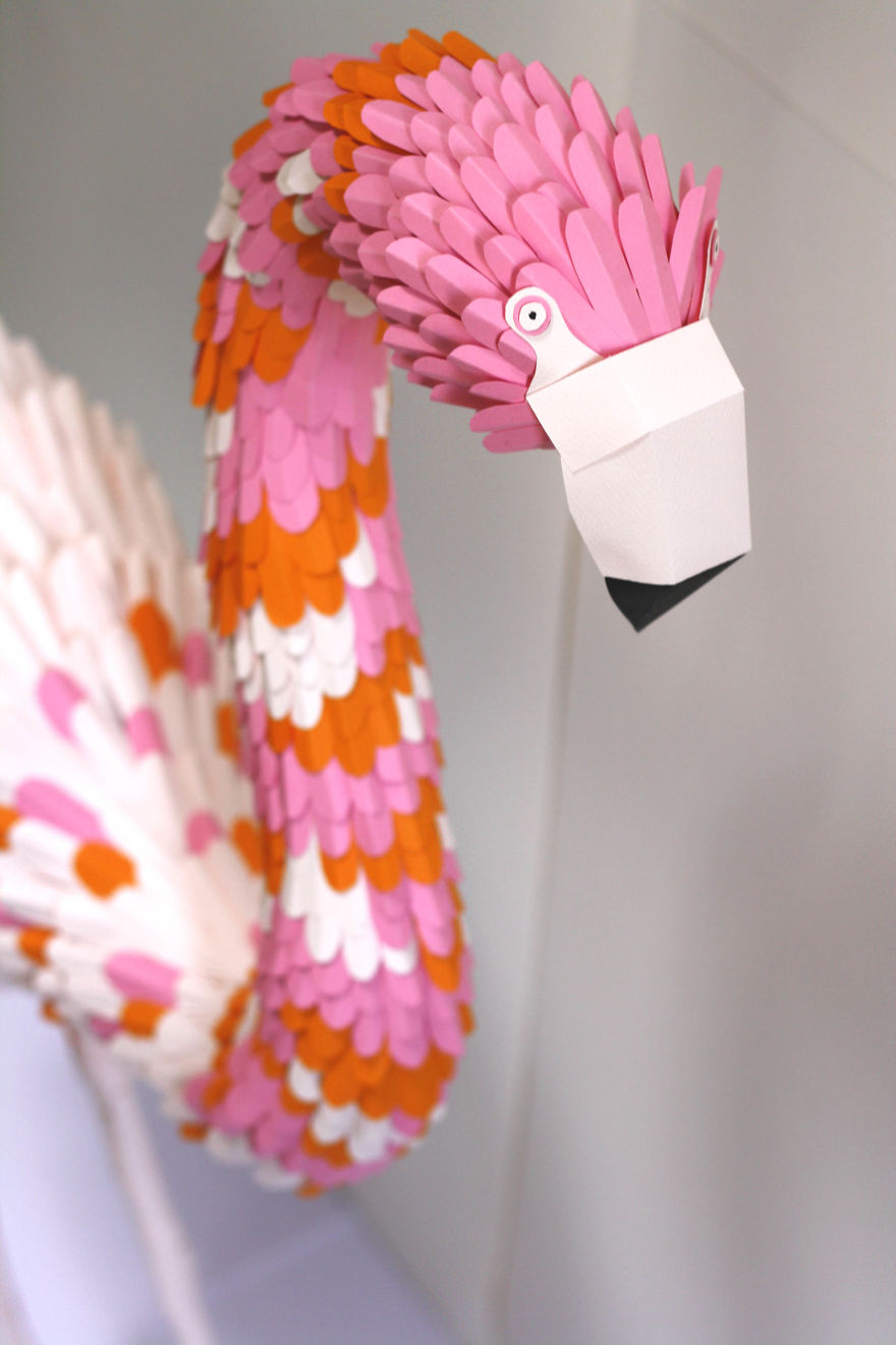 I Made This Hand-Cut Paper Flamingo