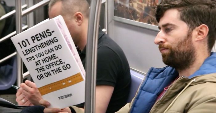 Guy Takes Fake Book Covers Onto Subway To See How People React