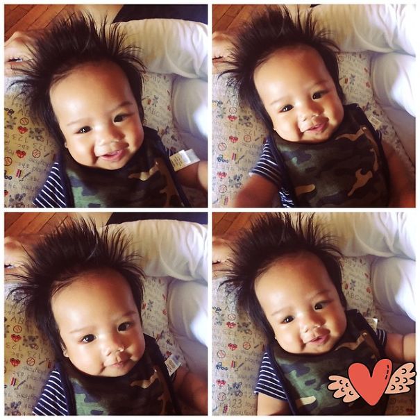 My Baby Gabe @ 5 Months; 5 Inches Long Standing Hair :d