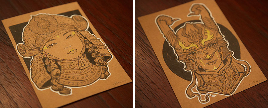 I Drew A Postcard Collection Of Girls In Armour Inspired By The Army Museum In Paris