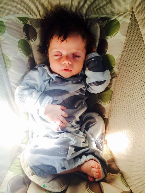 When Your One Month Old Requires More Hair Product Than You Do.