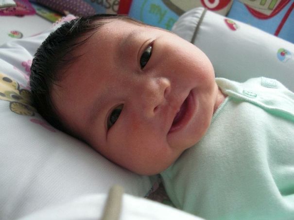 My 5 Days Old Angel With Her Black Hair