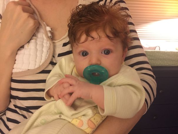 Phoebe At 2 Months :) Her Hair Is Wavy And Thick And The Conversation Starter!