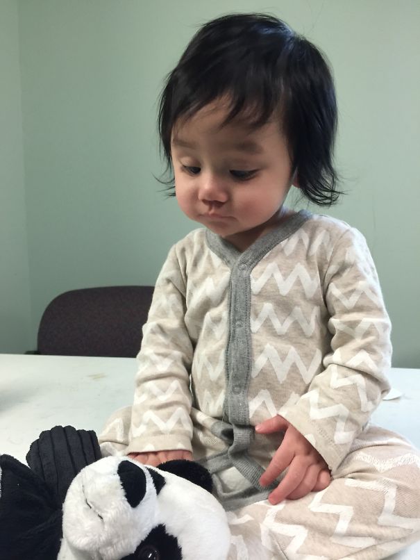 My 8 Month Old Son Has Got This Long Hair Thing Down. #muttonchopsfordays